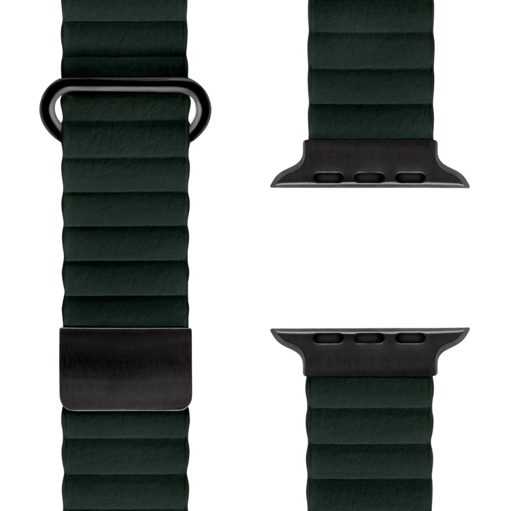 lederarmband-magnet-gruen