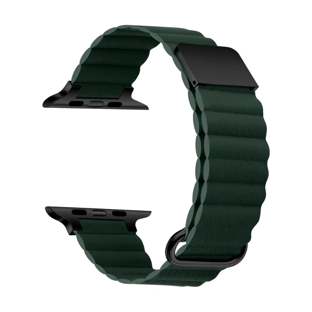 lederarmband-magnet-gruen