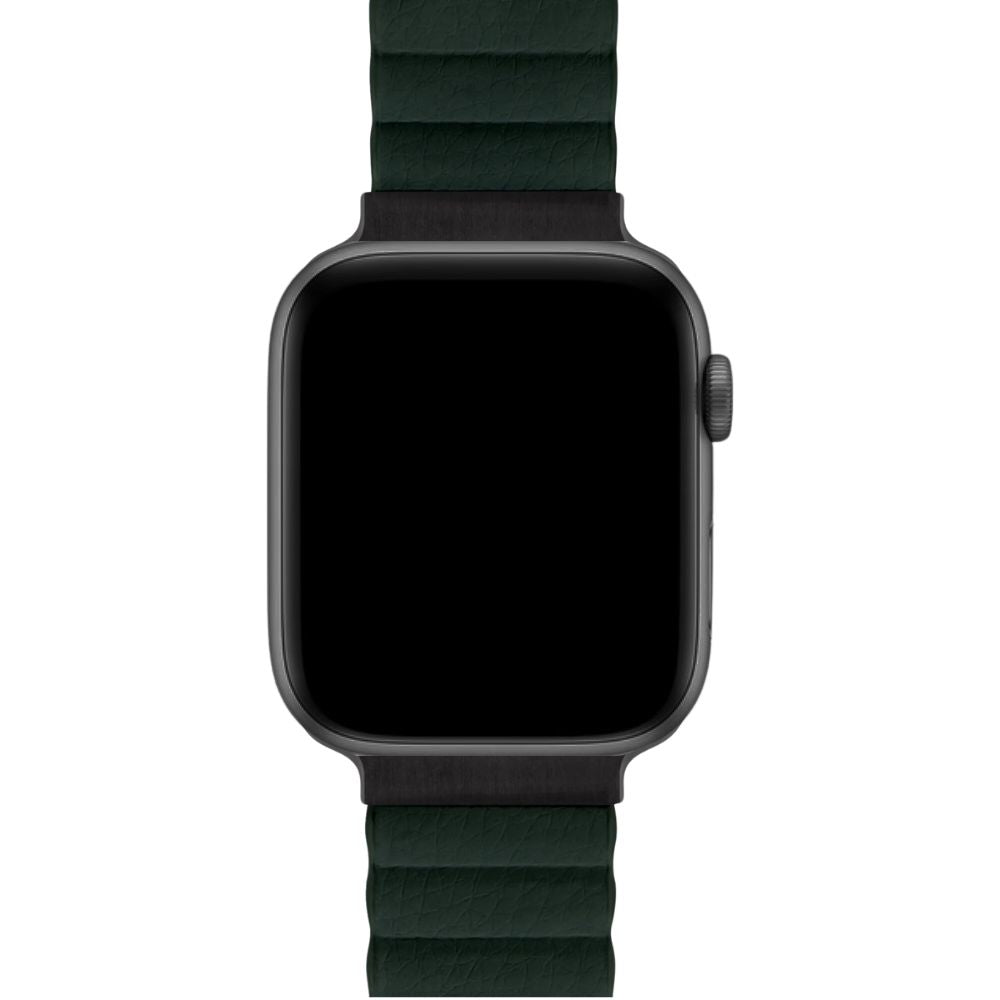 lederarmband-magnet-gruen